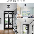Chandelier Rustic Farmhouse Industrial Round Ceiling Pendant LED