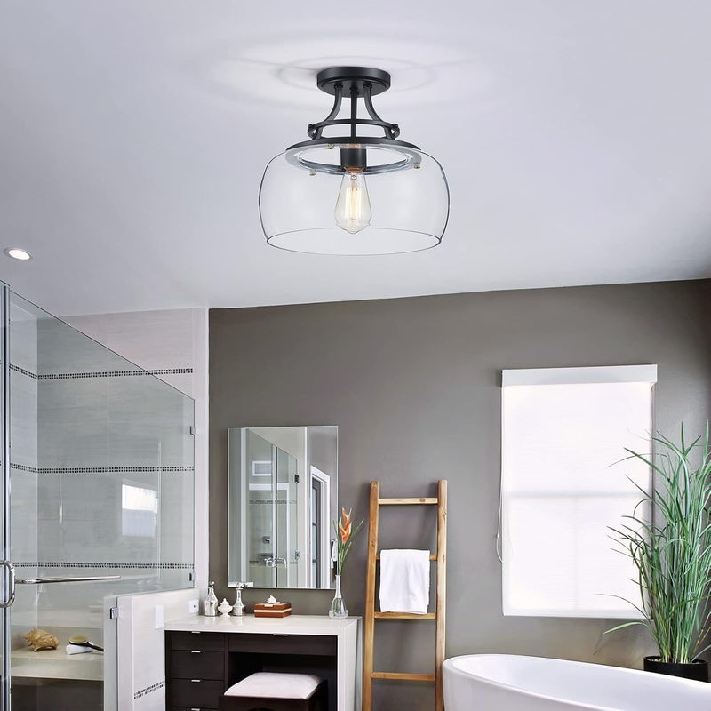 Chandelier Rustic Farmhouse Industrial Round Ceiling Pendant LED
