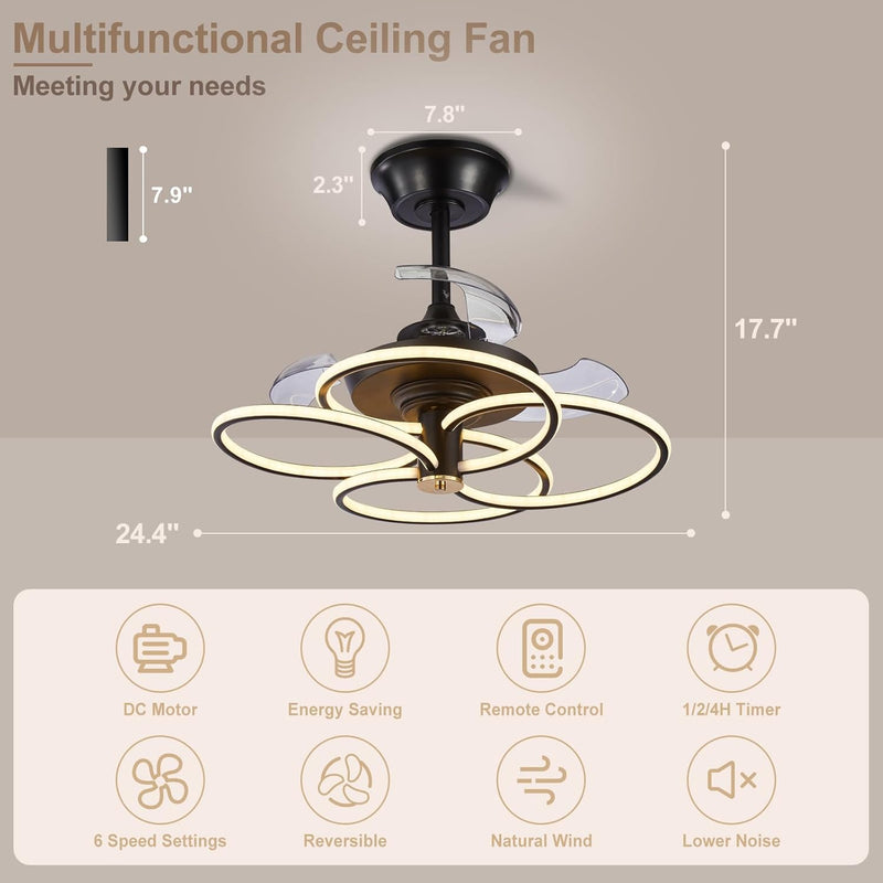 Chandelier with Fan Modern: 8 Lights Milky Globe