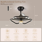 Chandelier with Fan Modern: 8 Lights Milky Globe