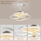 Chandelier with Fan Modern: 8 Lights Milky Globe