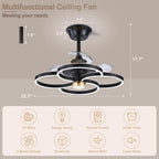 Chandelier with Fan Modern: 8 Lights Milky Globe