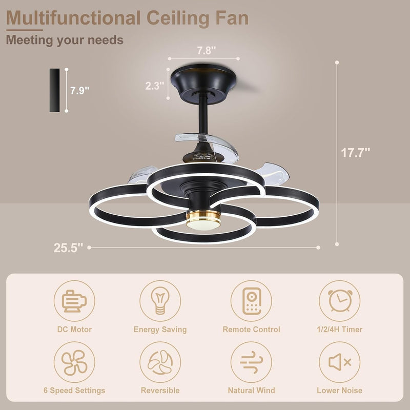 Chandelier with Fan Modern: 8 Lights Milky Globe