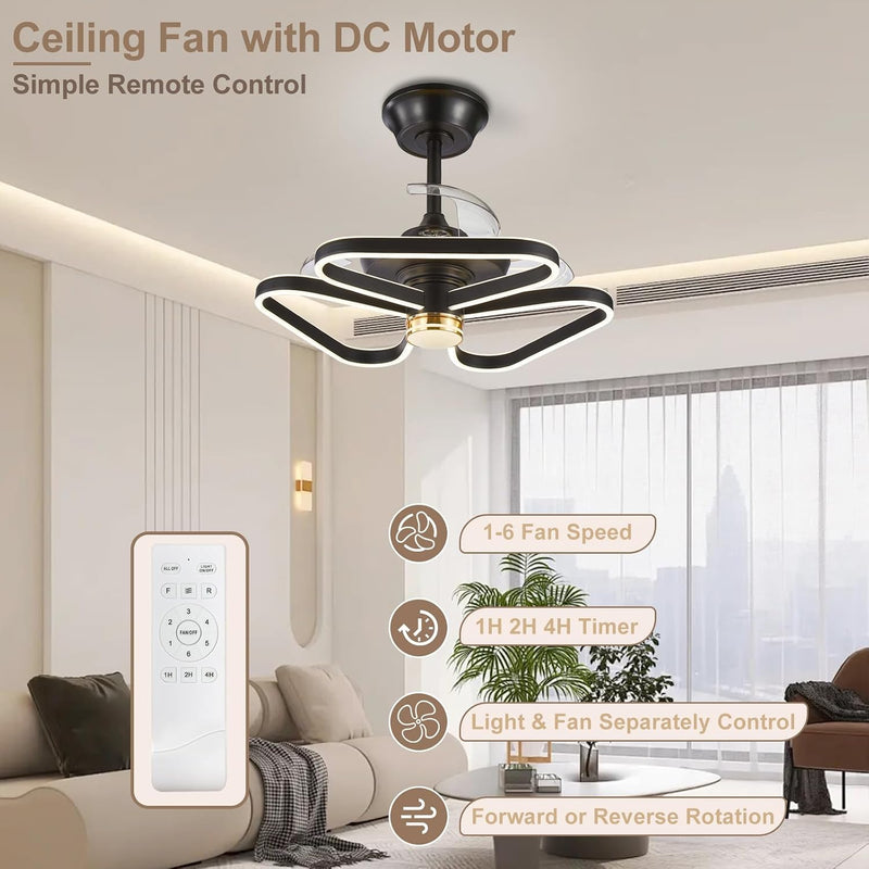Chandelier with Fan Modern: 8 Lights Milky Globe