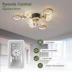Chandelier with Fan Modern: 8 Lights Milky Globe