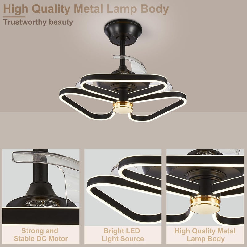 Chandelier with Fan Modern: 8 Lights Milky Globe