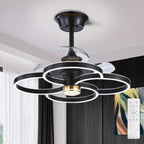 Chandelier with Fan Modern: 8 Lights Milky Globe
