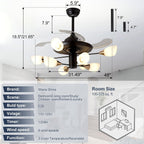 Chandelier with Fan Modern: 8 Lights Milky Globe