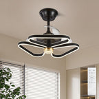 Chandelier with Fan Modern: 8 Lights Milky Globe