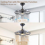Chandelier with Fan Modern: 8 Lights Milky Globe
