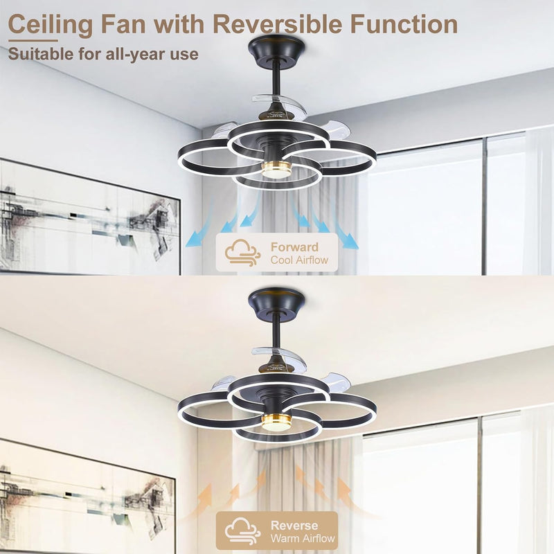 Chandelier with Fan Modern: 8 Lights Milky Globe