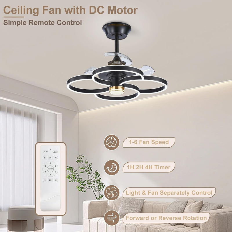 Chandelier with Fan Modern: 8 Lights Milky Globe