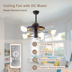 Chandelier with Fan Modern: 8 Lights Milky Globe