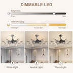Chandelier with Fan Modern: 8 Lights Milky Globe