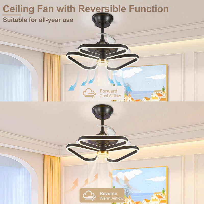 Chandelier with Fan Modern: 8 Lights Milky Globe