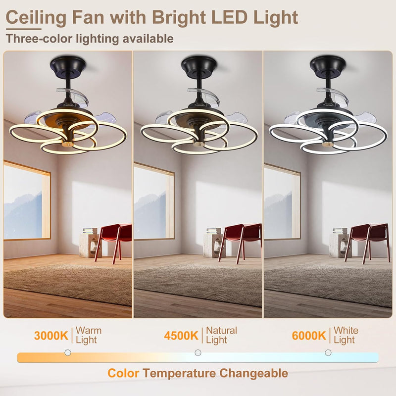 Chandelier with Fan Modern: 8 Lights Milky Globe