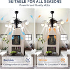 Chandelier with Fan Modern: 8 Lights Milky Globe
