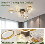 Chandelier with Fan Modern: 8 Lights Milky Globe