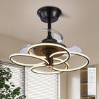 Chandelier with Fan Modern: 8 Lights Milky Globe