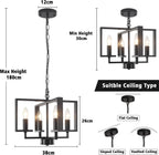 Chandeliers Ceiling Light 15” Chandelier Imitation Wood Grain