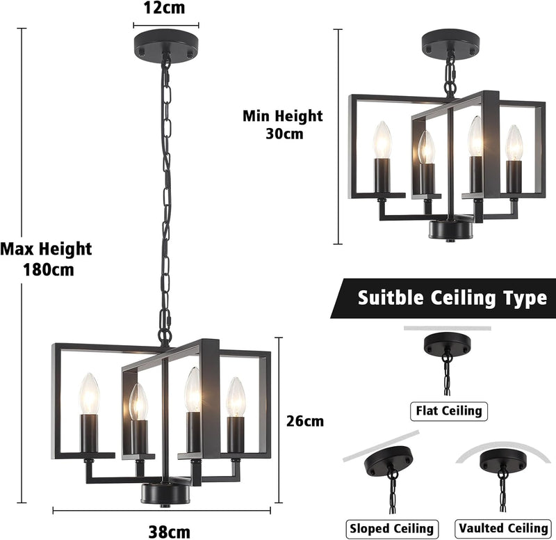 Chandeliers Ceiling Light 15” Imitation Wood Grain Pendant