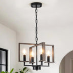Chandeliers Ceiling Light 15” Chandelier Imitation Wood Grain