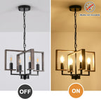 Chandeliers Ceiling Light 15” Chandelier Imitation Wood Grain