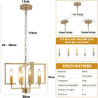 Chandeliers Ceiling Light 15” Chandelier Imitation Wood Grain