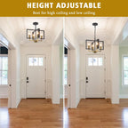 Chandeliers Ceiling Light 15” Chandelier Imitation Wood Grain