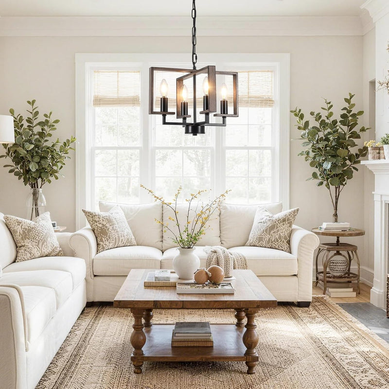 Chandeliers Ceiling Light 15” Imitation Wood Grain Pendant