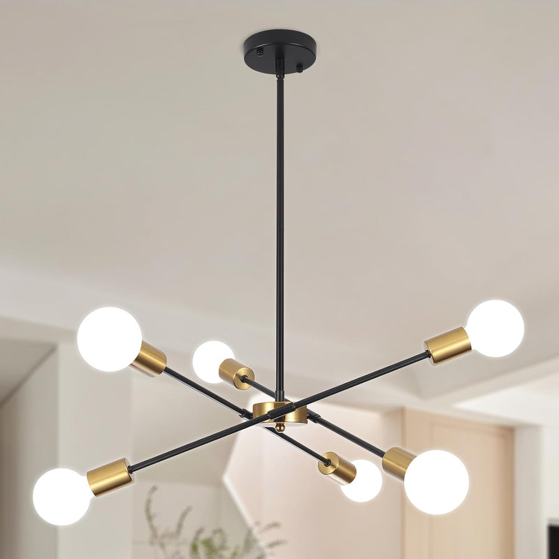 Chandeliers Ceiling Light 6 Lights Sputnik Height Adjustable