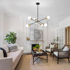 Chandeliers Ceiling Light 6 Lights Sputnik Height Adjustable