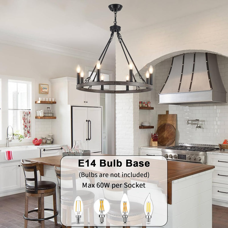 Chandeliers Ceiling Light 8 Lights Wagon Wheel Chandelier