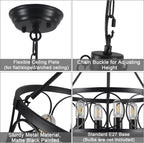 Chandeliers Ceiling Light 8 Lights Wagon Wheel Chandelier