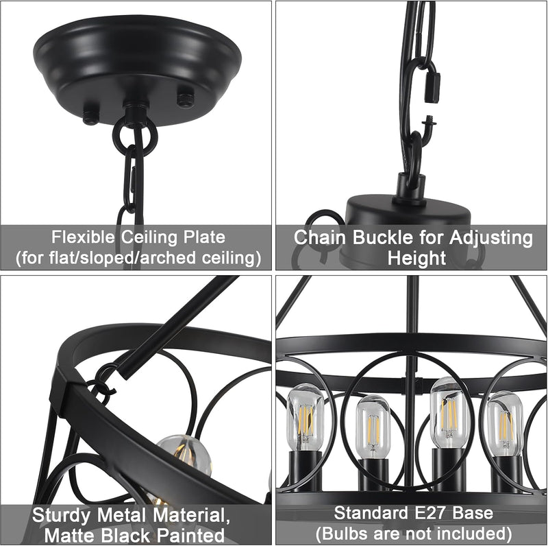 Chandeliers Ceiling Light 8 Lights Wagon Wheel Chandelier