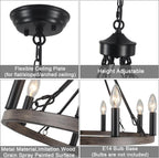 Chandeliers Ceiling Light 8 Lights Wagon Wheel Chandelier