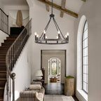 Chandeliers Ceiling Light 8 Lights Wagon Wheel Chandelier