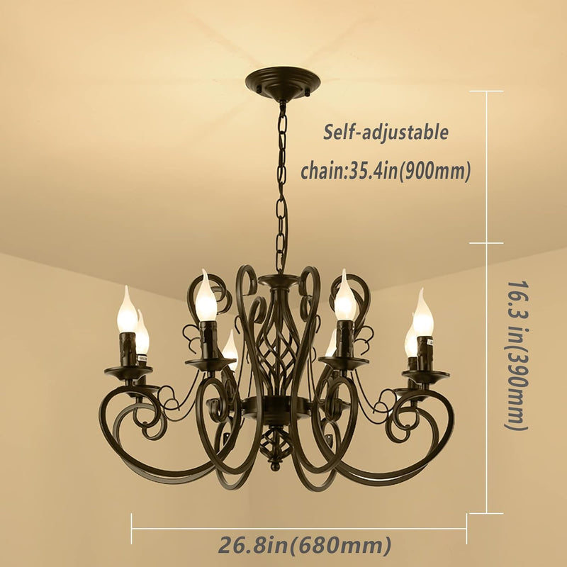 French Country Chandelier Shabby Chic Vintage 8 Lights