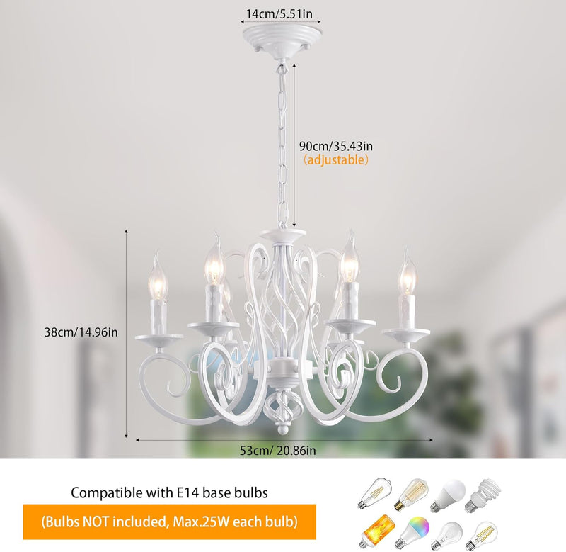 French Country Chandelier Shabby Chic Vintage 8 Lights