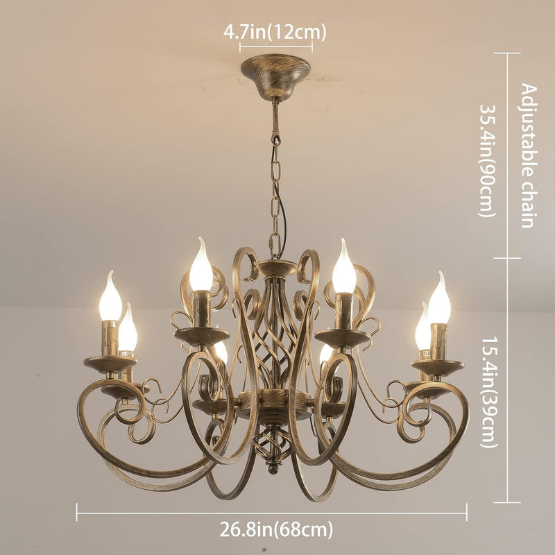 French Country Chandelier Shabby Chic Vintage 8 Lights