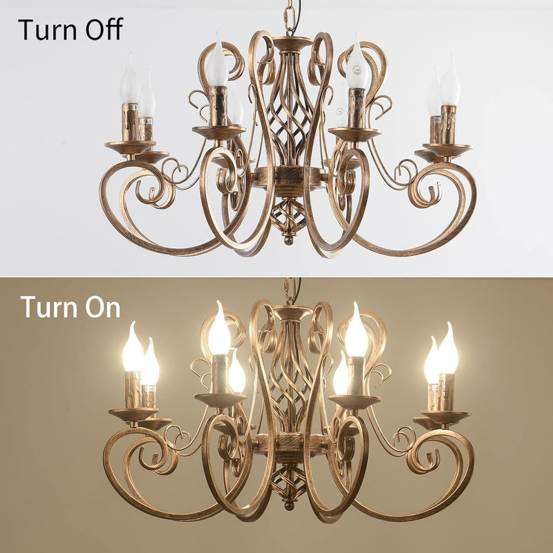 French Country Chandelier Shabby Chic Vintage 8 Lights