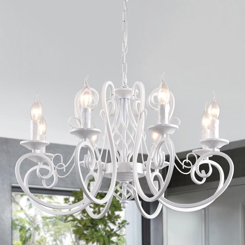 French Country Chandelier Shabby Chic Vintage 8 Lights