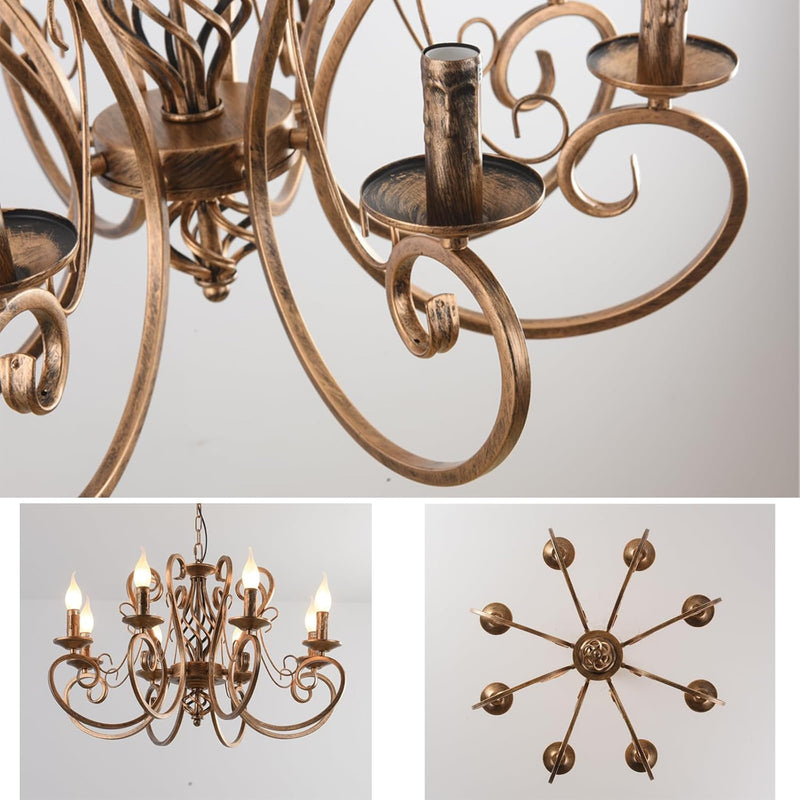 French Country Chandelier Shabby Chic Vintage 8 Lights
