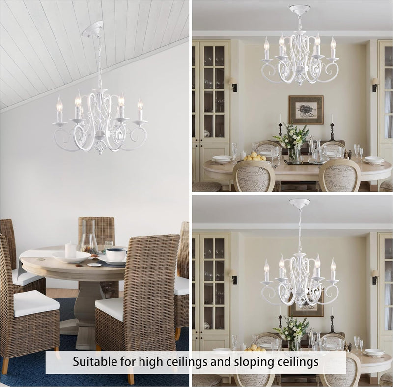 French Country Chandelier Shabby Chic Vintage 8 Lights