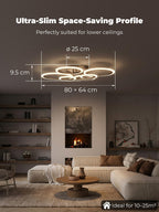 Chandeliers Ceiling Light with Remote App 6 Rings