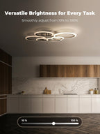 Chandeliers Ceiling Light with Remote App 6 Rings