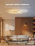 Chandeliers Ceiling Light with Remote App 6 Rings