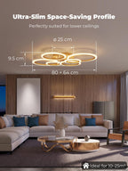 Chandeliers Ceiling Light with Remote App 6 Rings