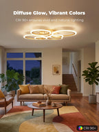 Chandeliers Ceiling Light with Remote App 6 Rings
