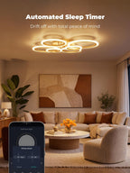 Chandeliers Ceiling Light with Remote App 6 Rings